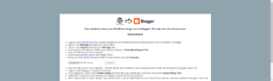 WordPress to Blogger Converter Tool Interface